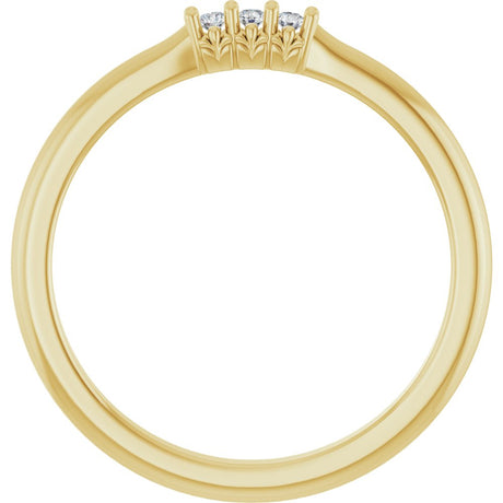 14K Yellow Gold 1/5 CTW Lab-Grown Diamond Three-Stone Anniversary Band
