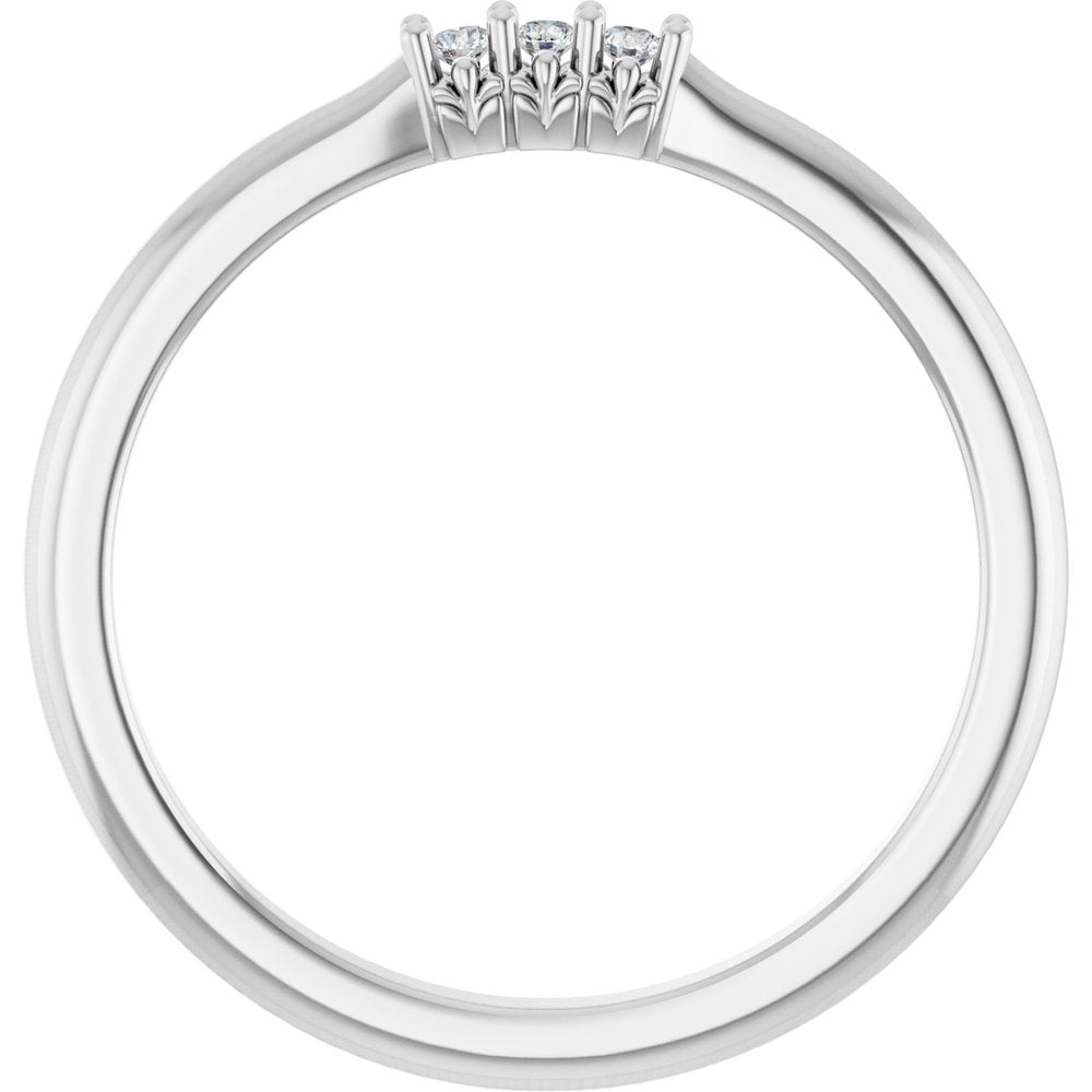 14K White Gold 1/5 CTW Natural Diamond Three-Stone Anniversary Band