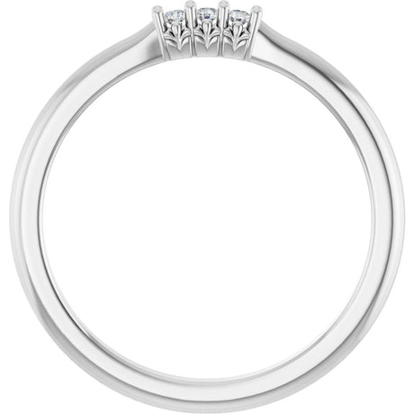 14K White Gold 1/5 CTW Natural Diamond Three-Stone Anniversary Band