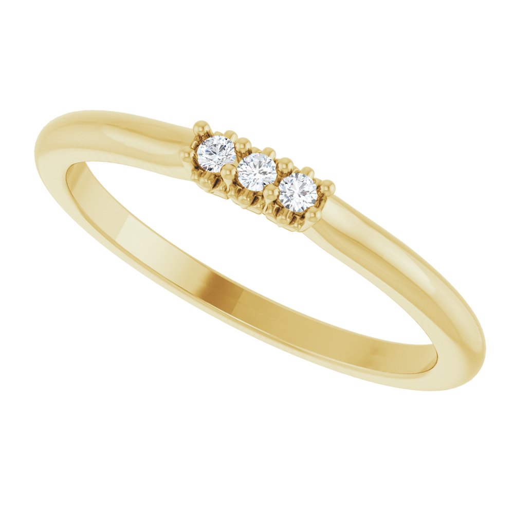 14K Yellow Gold 1/5 CTW Lab-Grown Diamond Three-Stone Anniversary Band