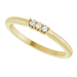 14K Yellow Gold 1/5 CTW Lab-Grown Diamond Three-Stone Anniversary Band