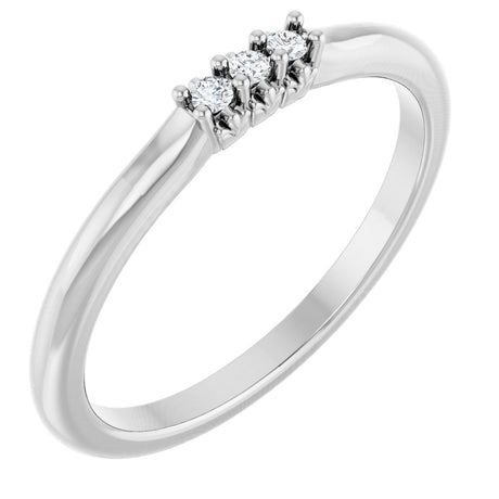 14K White Gold 1/5 CTW Natural Diamond Three-Stone Anniversary Band