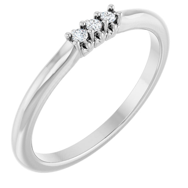 14K White Gold 1/5 CTW Lab-Grown Diamond Three-Stone Anniversary Band