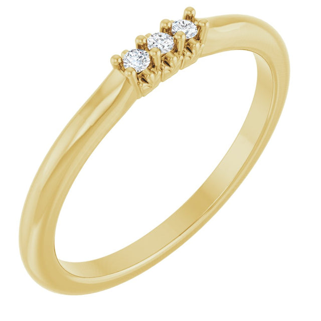 14K Yellow Gold 1/5 CTW Natural Diamond Three-Stone Anniversary Band