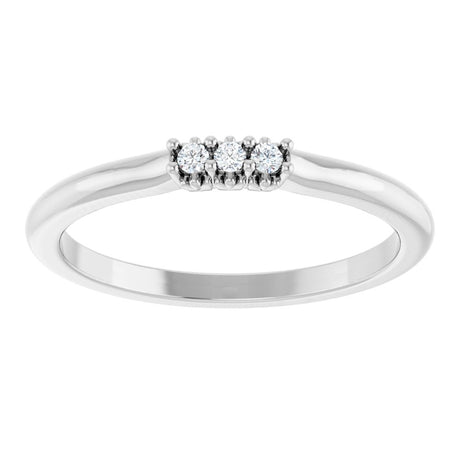 14K White Gold 1/5 CTW Natural Diamond Three-Stone Anniversary Band