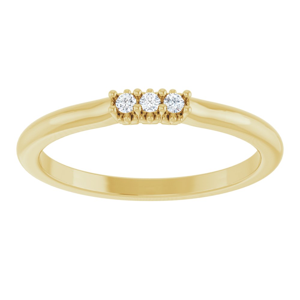 14K Yellow Gold 1/5 CTW Lab-Grown Diamond Three-Stone Anniversary Band