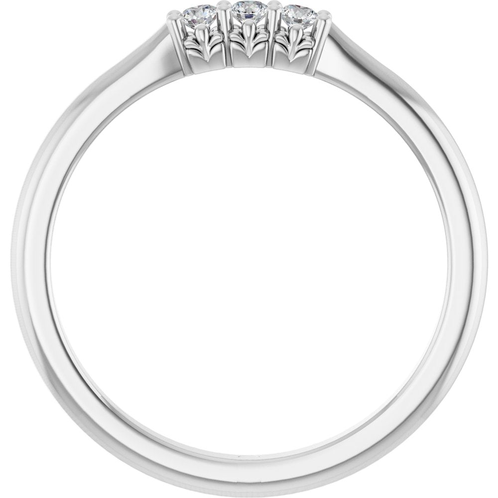 14K White Gold .08 CTW Natural Diamond Three-Stone Anniversary Band