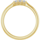 14K Yellow Gold .08 CTW Natural Diamond Three-Stone Anniversary Band