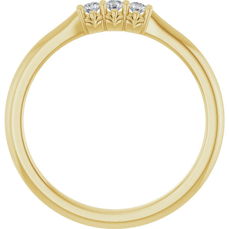 14K Yellow Gold .08 CTW Natural Diamond Three-Stone Anniversary Band