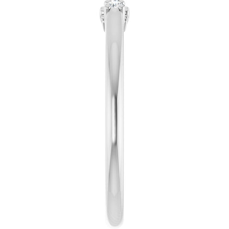 14K White Gold .08 CTW Natural Diamond Three-Stone Anniversary Band