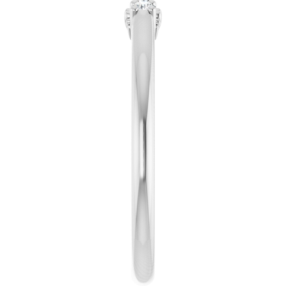 14K White Gold .08 CTW Natural Diamond Three-Stone Anniversary Band