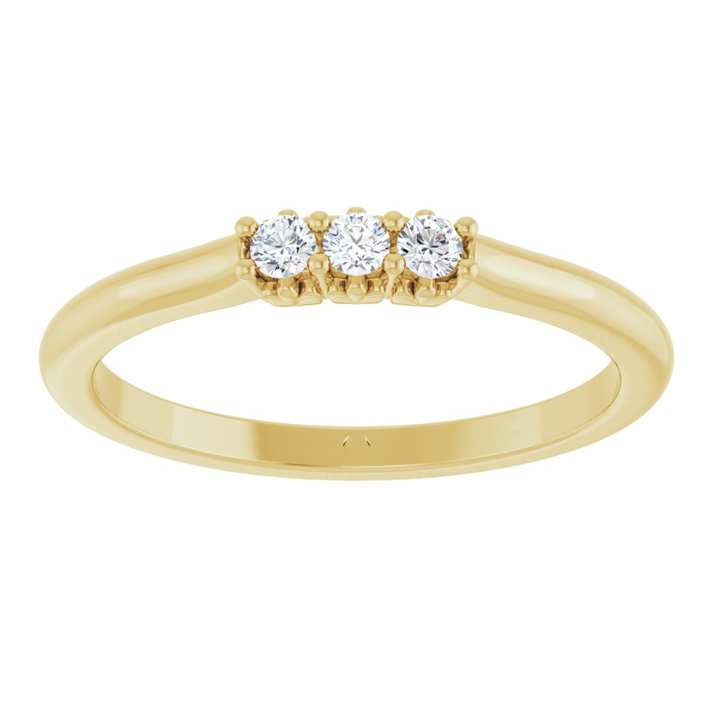 14K Yellow Gold .08 CTW Lab-Grown Diamond Three-Stone Anniversary Band
