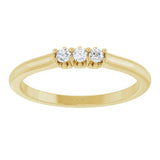 14K Yellow Gold .08 CTW Lab-Grown Diamond Three-Stone Anniversary Band