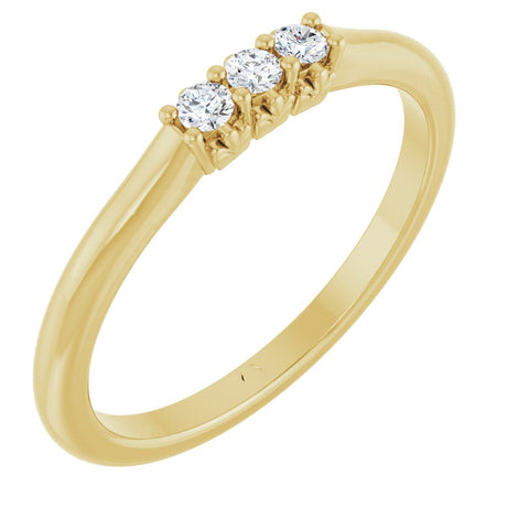 14K Yellow Gold .08 CTW Lab-Grown Diamond Three-Stone Anniversary Band
