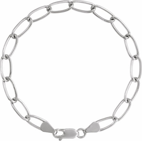 Sterling Silver 5.7 mm Elongated Curb 7" Chain