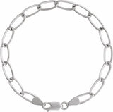 Sterling Silver 5.7 mm Elongated Curb 7" Chain