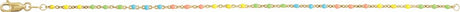 14K Yellow Gold-Filled 1.7 mm Multicolor Enamel Bead Cable 7" Chain