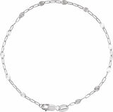 Sterling Silver 2.5 mm Light Paperclip-Style Starburst Mirror 7" Chain