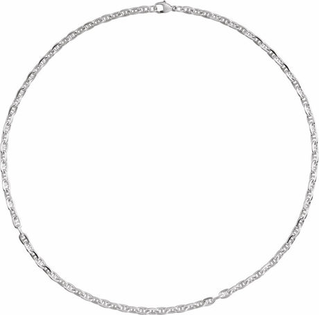 Sterling Silver 4.5 mm Curbed Anchor 16" Chain