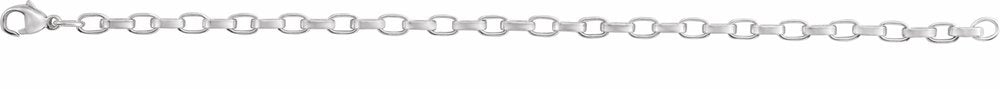Sterling Silver 4.08 mm Rolo 7" Chain
