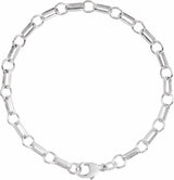 Sterling Silver 5.3 mm Paperclip-Style 7" Chain