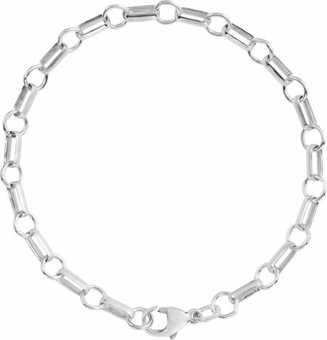 Sterling Silver 5.3 mm Paperclip-Style 7" Chain