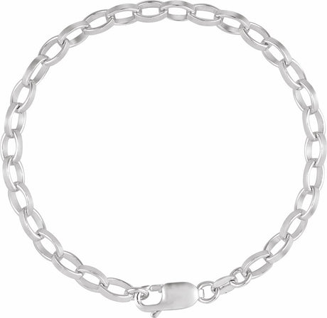 Sterling Silver 5 mm Rolo 7" Chain