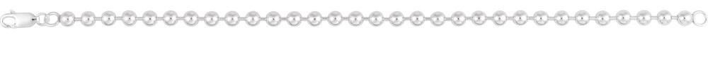 Sterling Silver 4.1 mm Bead 7" Chain