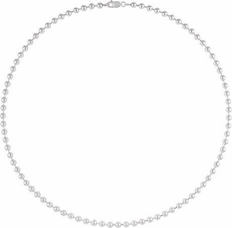 Sterling Silver 4.1 mm Bead 18" Chain