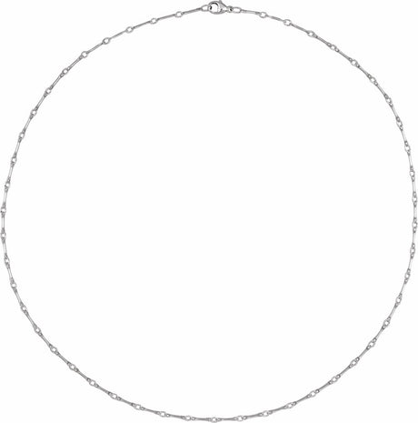 Sterling Silver 2.4 mm Bar 18" Chain