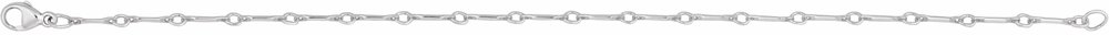 Sterling Silver 2.4 mm Bar 7" Chain
