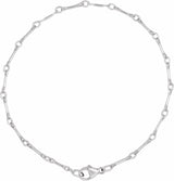 Sterling Silver 2.4 mm Bar 7" Chain