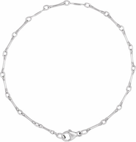Sterling Silver 2.4 mm Bar 7" Chain