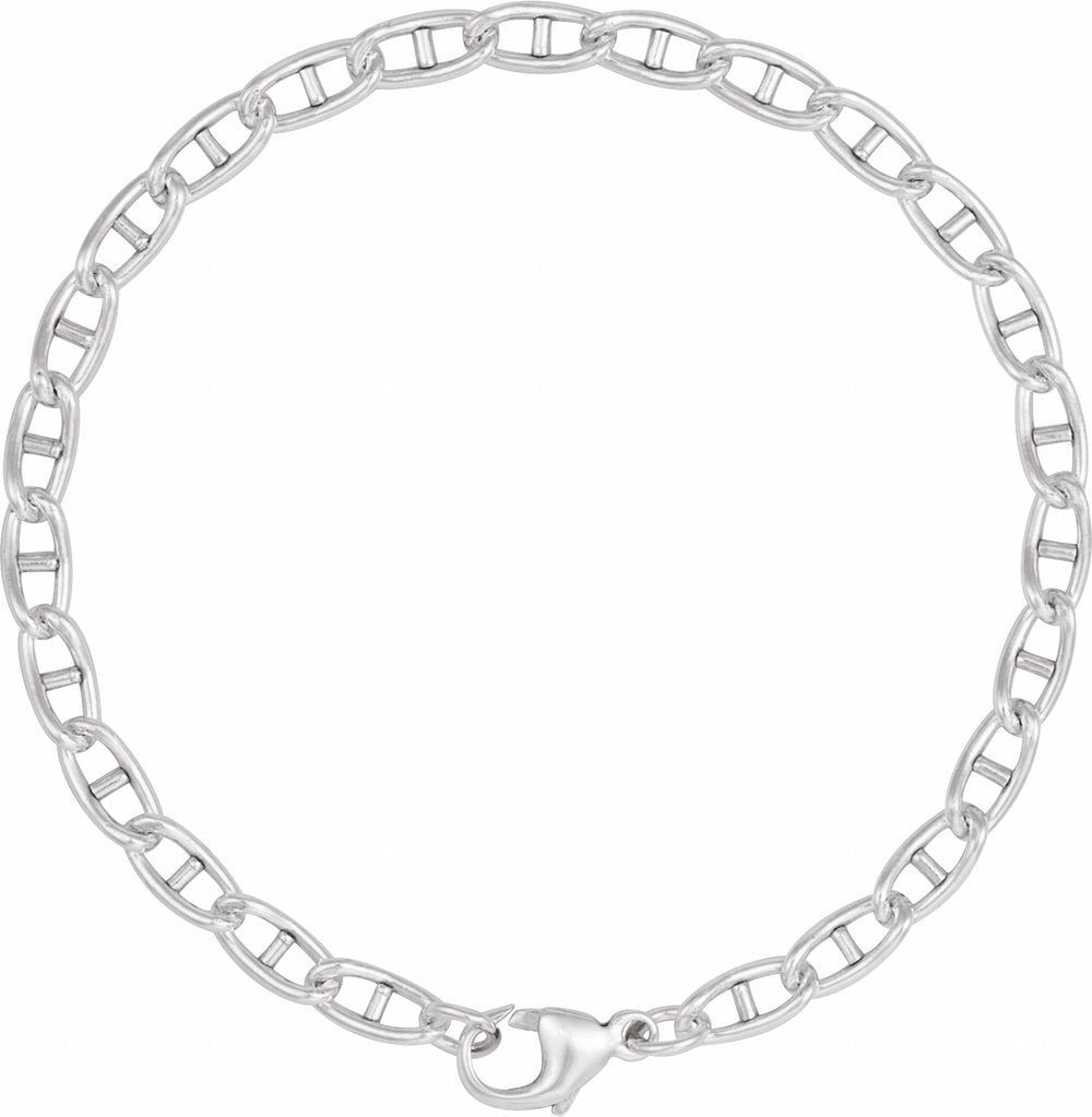 Sterling Silver 3.8 mm Anchor 7" Chain