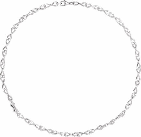 Sterling Silver 5.46 mm Figure Eight 20" Chain