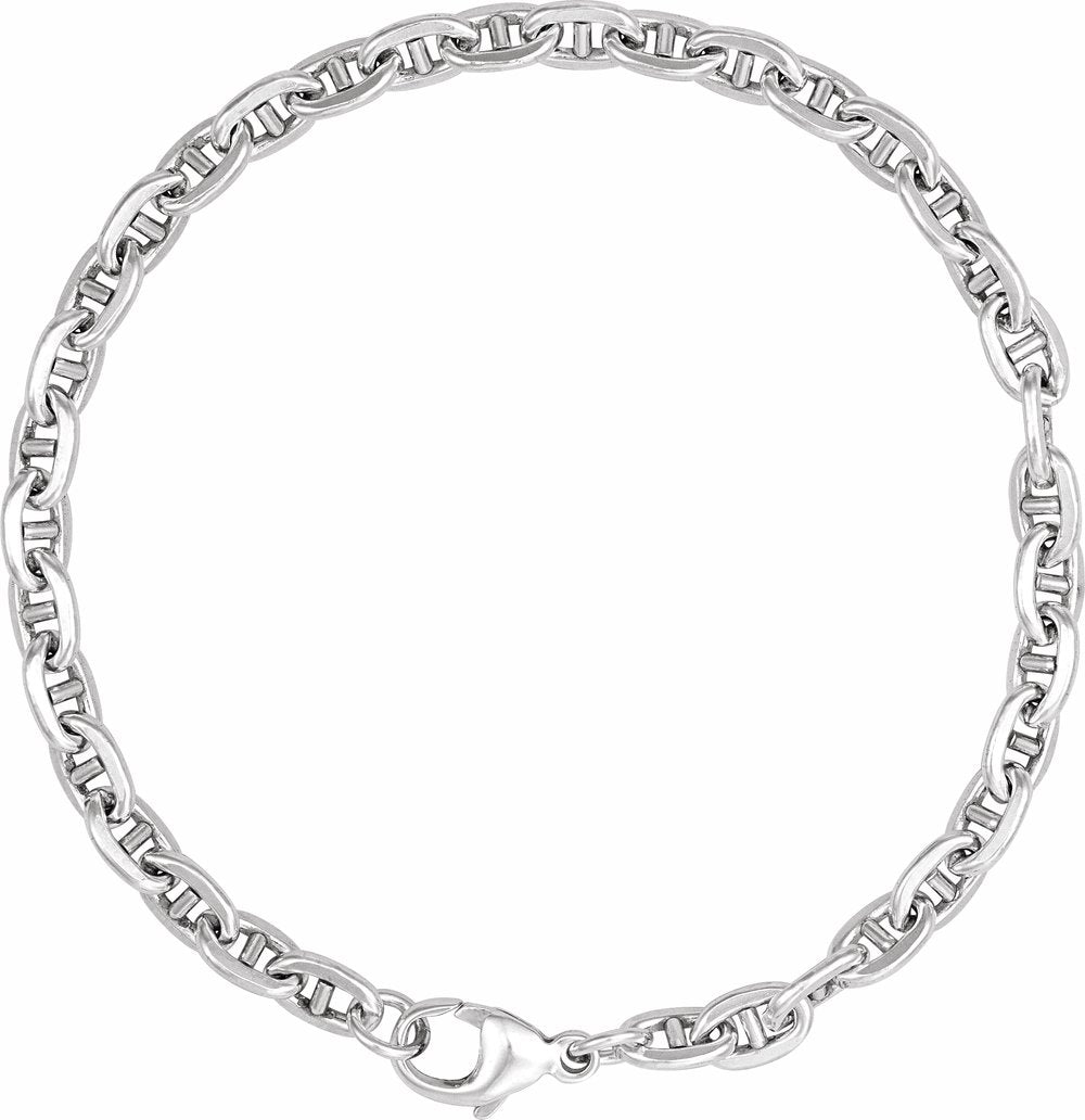 Sterling Silver 4.5 mm Curbed Anchor 7" Chain