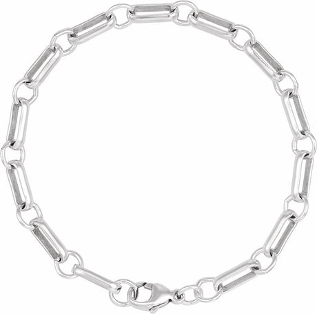 Sterling Silver 6 mm Paperclip-Style 7" Chain