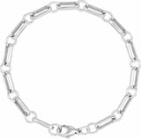 Sterling Silver 6 mm Paperclip-Style 7" Chain