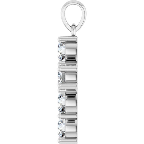 14K White Gold 1 CTW Lab-Grown Diamond Cross Pendant