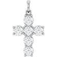 14K White Gold 1 CTW Lab-Grown Diamond Cross Pendant