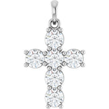 14K White Gold 1 CTW Lab-Grown Diamond Cross Pendant