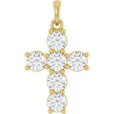 14K Yellow Gold 1 CTW Lab-Grown Diamond Cross Pendant