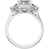 14K White Gold 3 CTW Lab-Grown Diamond Three-Stone Engagement Ring