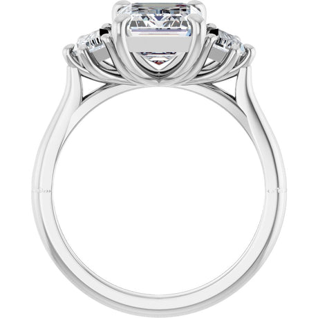 14K White Gold 3 CTW Lab-Grown Diamond Three-Stone Engagement Ring