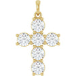 14K Yellow Gold 1 1/2 CTW Lab-Grown Diamond Cross Pendant