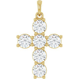 14K Yellow Gold 1 1/2 CTW Lab-Grown Diamond Cross Pendant