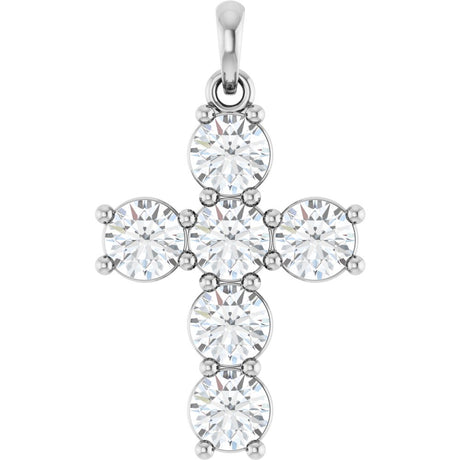 14K White Gold 1 1/2 CTW Lab-Grown Diamond Cross Pendant