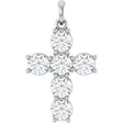 14K White Gold 1 1/2 CTW Lab-Grown Diamond Cross Pendant