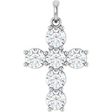 14K White Gold 1 1/2 CTW Lab-Grown Diamond Cross Pendant