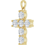 14K Yellow Gold 1 1/2 CTW Lab-Grown Diamond Cross Pendant